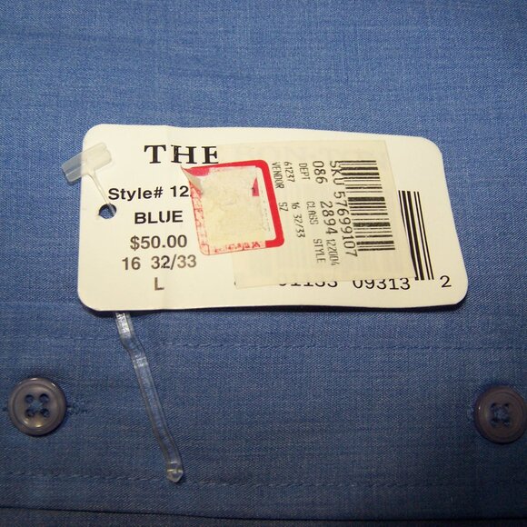 Modern Elements Men Stylish L-Sleeve Blue Dress Shirt 16 x 32/33 w/Point Collar - Picture 6 of 6